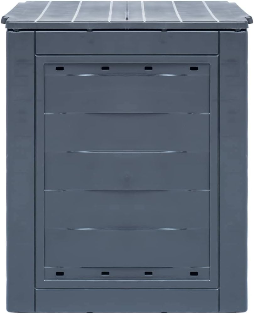 vidaXL Garden Composter Grey Plastic Medium Lightweight Composter
