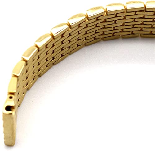 Bracelet acier inoxydable dore ajustable de 18 a 22mm avec boucle cachee - 4