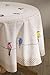 Maison d' Hermine Birdies on Wire 100% Cotton Tablecloth for Kitchen | Dining | Tabletop | Decoration | Parties | Weddings | Spring/Summer (Round, 69 Diameter)