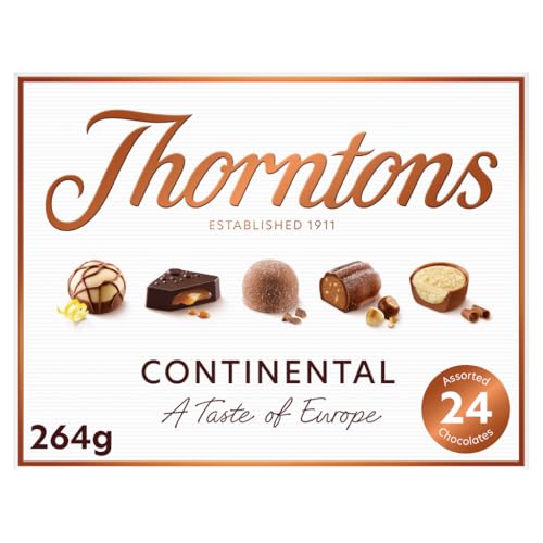 Thorntons Continental Chocolate Gift, Perfect for Sharing, Gifts for Women and Men, Unique Flavours Milk, White, Dark Chocolate, 264g