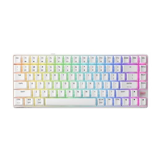 Cherry XTRFY K33 Compact Wireless, Wireless Mem-chanical Gaming-Tastatur, 75% Größe, Multi-Device Tastatur, RGB-Beleuchtung, IP54 Staub- und Spritzwassergeschützt, US-Format (QWERTY), Weiß