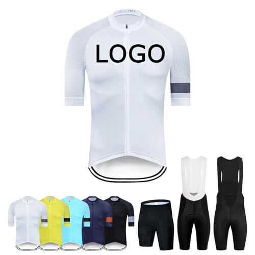 COITROZR Personalisiertes Fahrradtrikot Individuelles Kurzarm Elastik Pro Rennradtrikots MTB Bekleidung für Herren & Frauen mit Schneller Trocknung mit Team Namen Logo(White)