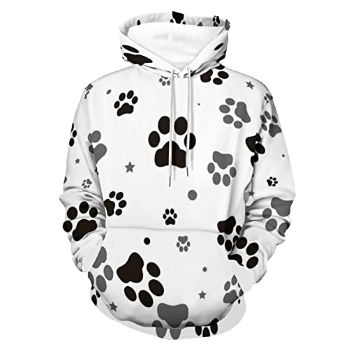 Pull à capuche empreinte de patte UMENG confortable et chaud taille S