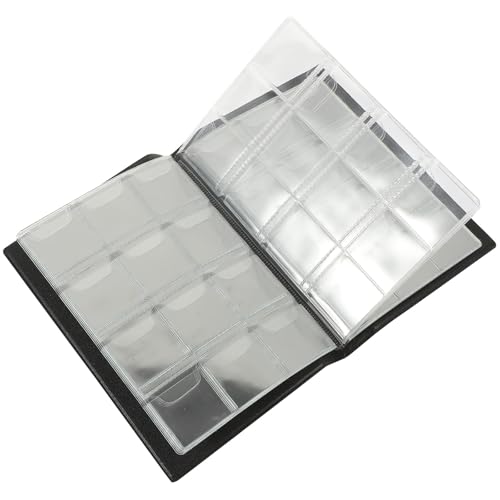 LABRIMP Álbum de Colección de para Almacenar y Sellos 120 Bolsillos de Cuero PU Negro Adecuado Coleccionistas