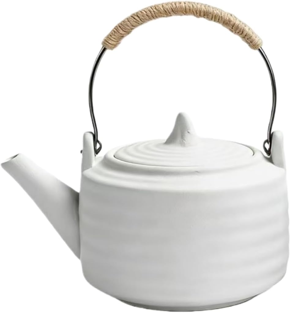 Ceramic Teapot with Stainless Steel Infuser, Heat Resistant, Herbal Tea Perfect Tea Maker, Tea Pots for Loose Tea, 25 Ounce (750 ml), Black