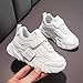 Girls Fashion Sneakers Toddler Shoes Boys Walking Running Shoes Thick Sole Non Slip Tennis Sport (White, 2 Big Kids)