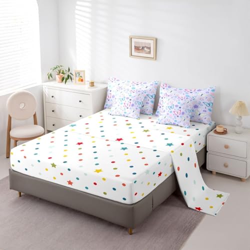 Image of Erosebridal Flying Butterflies 7 Pieces Bedding Set King Size,Pink and Blue Bed in a Bag,Cartoon Garden Floral Bed Set Includes Comforter,Sheet Set,Pillowcases & Pillow Covers,Wildlife Bedroom Decor