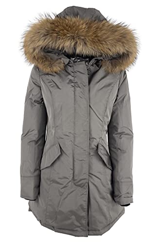 JOPHY & CO. Parka Hiver Femme Manteau à Capuche et Véritable Fourrure (cod. 881092), Boue Maps, XS