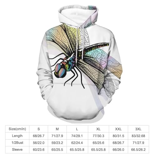 Sweat à capuche libellule UMENG pull unisexe taille S - 2