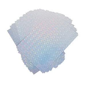 TEHAUX Holografisches Selbstklebendes Vinyl Bastelfolie 24 Bögen