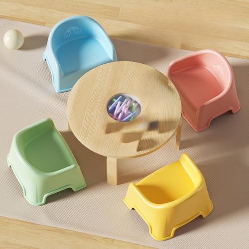Taburete infantil rosa de material PP y asiento pequeño estable 6