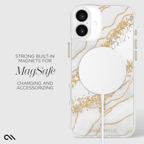 Coque iPhone 16 Plus MagSafe robuste contre les chutes Case-Mate marbre