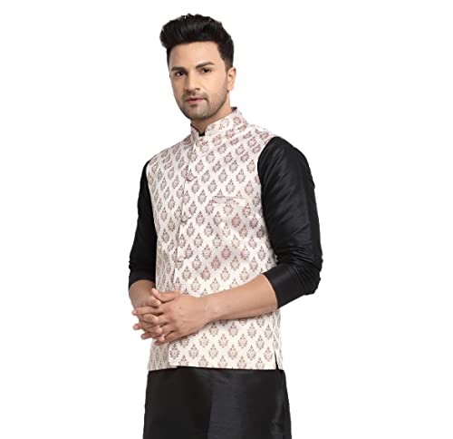 Image of ABH LIFESTYLE Men's Jacquard Nehru Jacket.