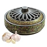 Vnook Knoblauchtopf-Hohldeckel, Küchenbehälter, Keramik-Zwiebeltopf-Aufbewahrung for Küchenrestaurant(Gray)