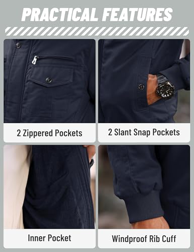 Image of TACVASEN Men's Lightweight Military Cotton Jacket Casual Windbreaker Coat