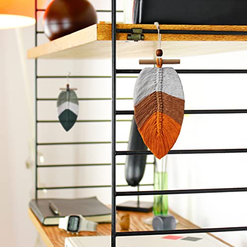 Bwvv Boho Leaf Wall Decor,2 Pieces Macrame Wall Hanging Feather Leaf, Woven Cotton Macrame Wall Ornaments With Wooden Bead, Small Bohemian Wall Pediments #TOP2