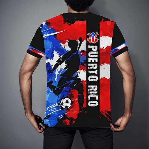 Gukefun Puerto Rico Shirt Men Women Novelty Adult Short Sleeve Flag Football Shirt Top Puerto Rico Outfits for Women Soccer Jersey by Gukefun - Used condition - Image 3