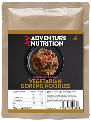 Adventure Nutrition Vegetarian Goreng Noodles 300g MRE – Ready-to-Eat Vegan Meal for Camping, Hiking, Award expeditions and Emergency Preparedness