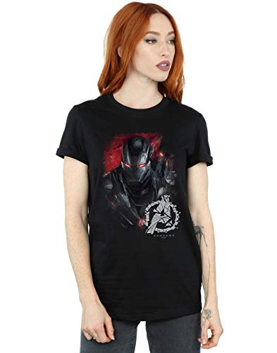 Marvel Women's Avengers Endgame War Machine Brushed Boyfriend Fit T-Shirt Black XX-Large