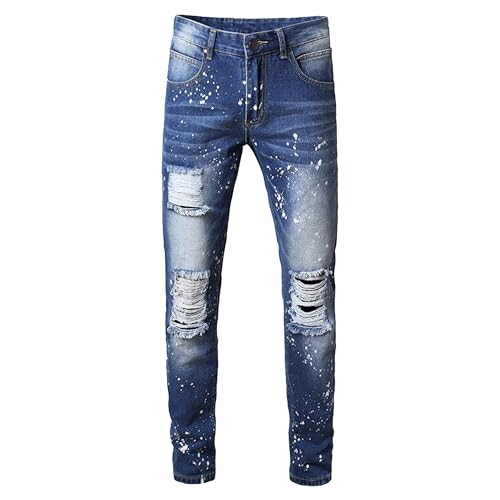 Mens Slim Fit Jeans Men Jeans Regular Fit Mens Straight Leg Jean Ripped Jean Men Men's Casual Pants
