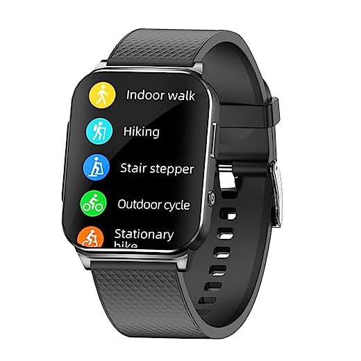 glicose no sangue para diabéticos | Relógio monitor glicose no sangue não invasivo EP03 - Smartwatch para teste pressão arterial 24 horas, relógios com tela sensível ao Kumprohu