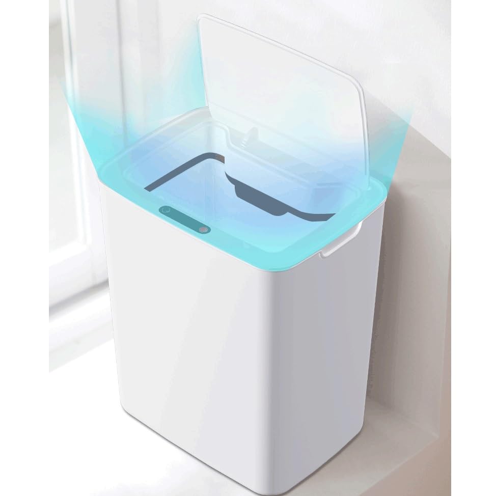 yghlh Kitchen Trash Bin Bathroom Touch Trash Can in The Toilet Smart Bucket Waste Bins Dustbin Smart Kitchen 1