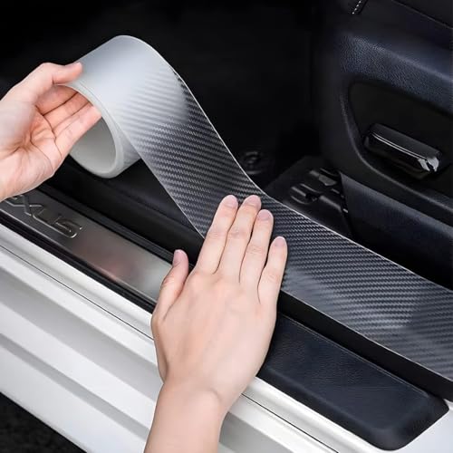 Image of High Gloss Anti Scratch Car Sticker Carbon Fiber Paint Protection for Car Protection & Decoration for All Car Door Transparent Carbon Fiber Seal Strip Door Edge Guard (Tape White)