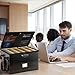 ROSONG Fireproof Document Box File Organizer - Portable Locking Filing Storage Box with Handle Waterproof for Hanging Letter/Legal Folder Important Document