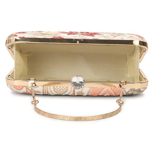 Image of LONGING TO BUY Hand Crafted Designer Box Clutch - Zari Embroidery For Women