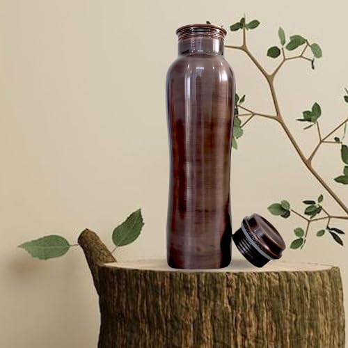 PRURA Wasserflasche aus Kupfer, Federdruck, auslaufsicher, ayurvedisches Trinkgefäß – Ansicht 3