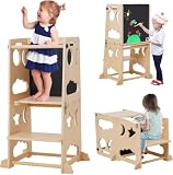 4 en 1 Estructura de Escalada de Interior con Arco, tobogán, Mecedora, Arco de Escalada Montessori 4 en 1 para niños pequeños, Parque Infantil de Interior, Motivo de Jirafa