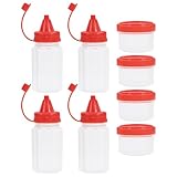 UKCOCO 1 Satz Gewürzbox Gewürzbehälter Für Salatketchup Squeeze-flasche Für Honig Gewürzflaschen Aus Kunststoff Süße Gewürzflasche Mini-honigflasche Rot Pp