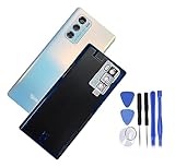 slimall Battery Rear Glass Back Cover Door Replacement for LG Wing 5G F100 with Frame Adhesive +Universal Repair Tools (Illusion Sky)