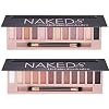 2 Pack Makeup Eyeshadow Palette Kit,12 Colors Nude Matte Smokey Shimmer Glitter Eye Shadow Palette,Blendable Rich Colors,Waterproof Professional Beauty Palette Kit with Double-Ended Makeup Brush