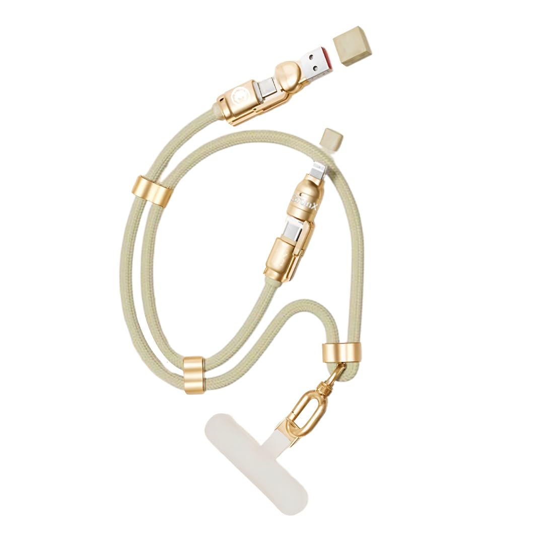 GrunX®LASSO 240W 4 in 1 Metal Ports Fast Charging & Data Transfer Cable | Lanyard For GenZ | Super Durable 6 CORE With E-Marker Chip | Supporting Thunderbolt, Type C & Type A for All Smartphones-picture-28