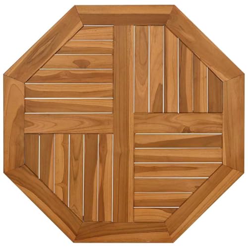vidaXL Tischplatte, Holztischplatte Achteckig, Ersatztischplatte für Gartentisch Esstisch, Holzplatte Ersatzplatte, Massivholz Teak