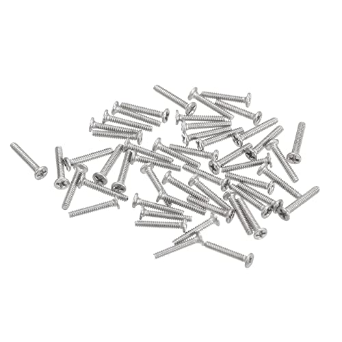 sourcing map M1-0.25 X 6 mm 100pcs Plat Rond Diriger Vis 304 Inoxydable Acier Phillips Conduire Machine Vis Matériel Attache pour Meubles Connexion