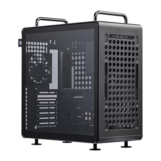 Cooler Master QUBE 540 ATX Mid-Tower PC Case – Highly Customizable Modular Computer Chassis with Movable I/O Panel, Multi-Position PSU Mount, Tempered Glass Panel & Portable Handles – Stardust Iron