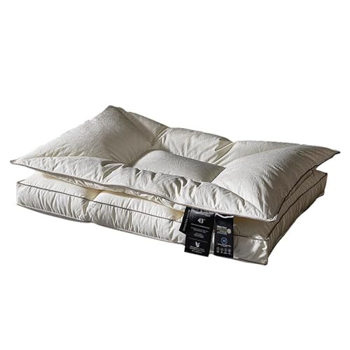 Oreillers de lit Feng Shui en plumes d'oie - Lot de 2 oreillers doux blancs