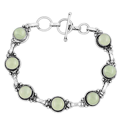 Natural Prehnite 925 Silver Plated...