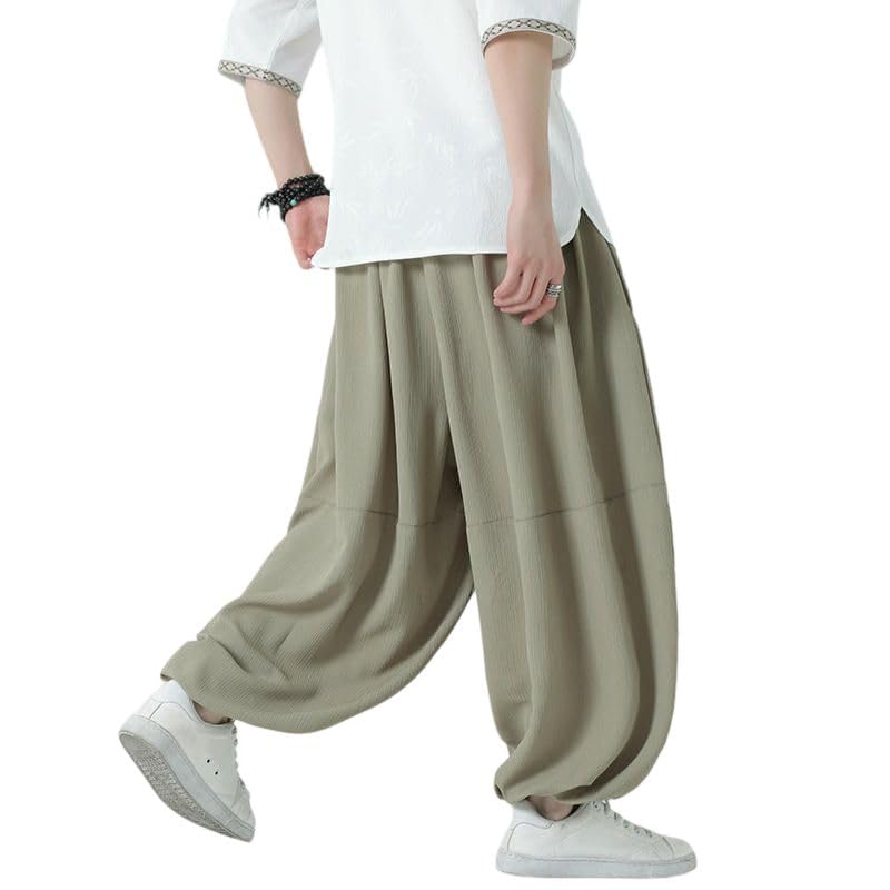 Pantalon de jogging style chinois rayé ample avec cordon de serrage - 5