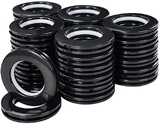 WCIC 32PCS Curtain Grommet Kit 40mm Plastic Curtain Grommets DIY Nanoscale Silencing Roman Rings for Curtain Rod Matte Coffee