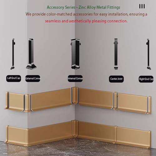 Rodapié de aluminio High-gloss White de 8cm para salones 4
