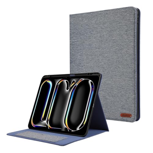 Coque rigide iPad Pro 13 M4 étui haut de gamme bleu au design ultra-fin