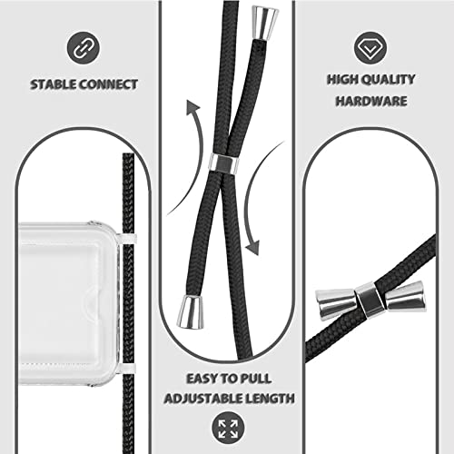 Jaorty Crossbody Wallet Phone Case For Iphone 11 With Card Holder,Cute Clear Tpu Soft Case With Adjustable Nylon Neck Lanyard Strap Iphone 11 Shockproof Protective Case For Womem & Men-Crystal Clear #TOP4