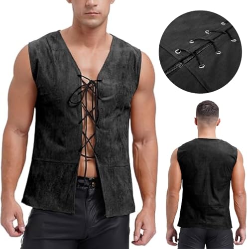 Chaleco de pirata medieval ajustable para un disfraz cómodo de Halloween 6