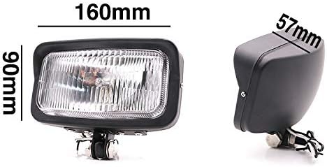 Motorcycle Retro Retro Vintage Square Rectangle Headlight for Harley Honda Kawasaki Cruisers Choppers Bobber VN Cafe Racer (Chrome)