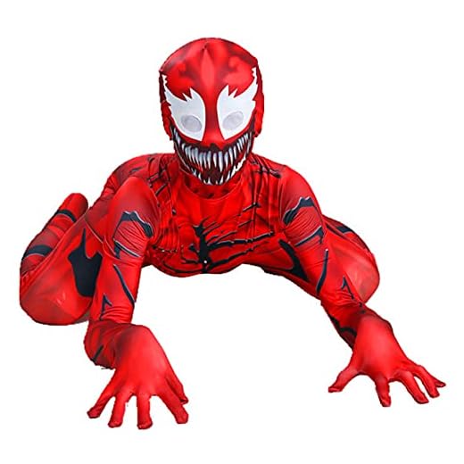 Carnage Venom Jumpsuit Barn Spider Man Bodysuit Cosplay -dräkt För Pojkar Klassiska Halloween -kläder Carnival Outfit Filmrekvisita Tights Onesies,Red-Kids/XL/135~145cm