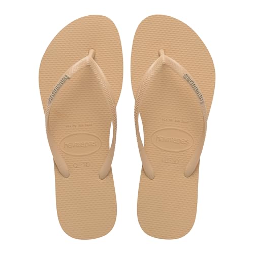 Havaianas – Slim Logo Pop Up, Chanclas con Logo en Contraste de Color, Silueta Estilizada y Cómoda, Suela Antideslizante, Mujer
