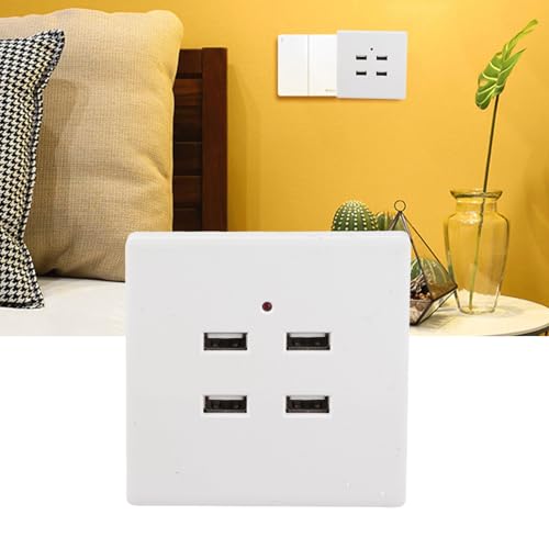 Combort 4 Porte USB DC 5V, Presa USB Presa Fissata Al Muro Elettrica Fissata Al Muro per Ufficio Domestico di Corrente per Caricabatterie